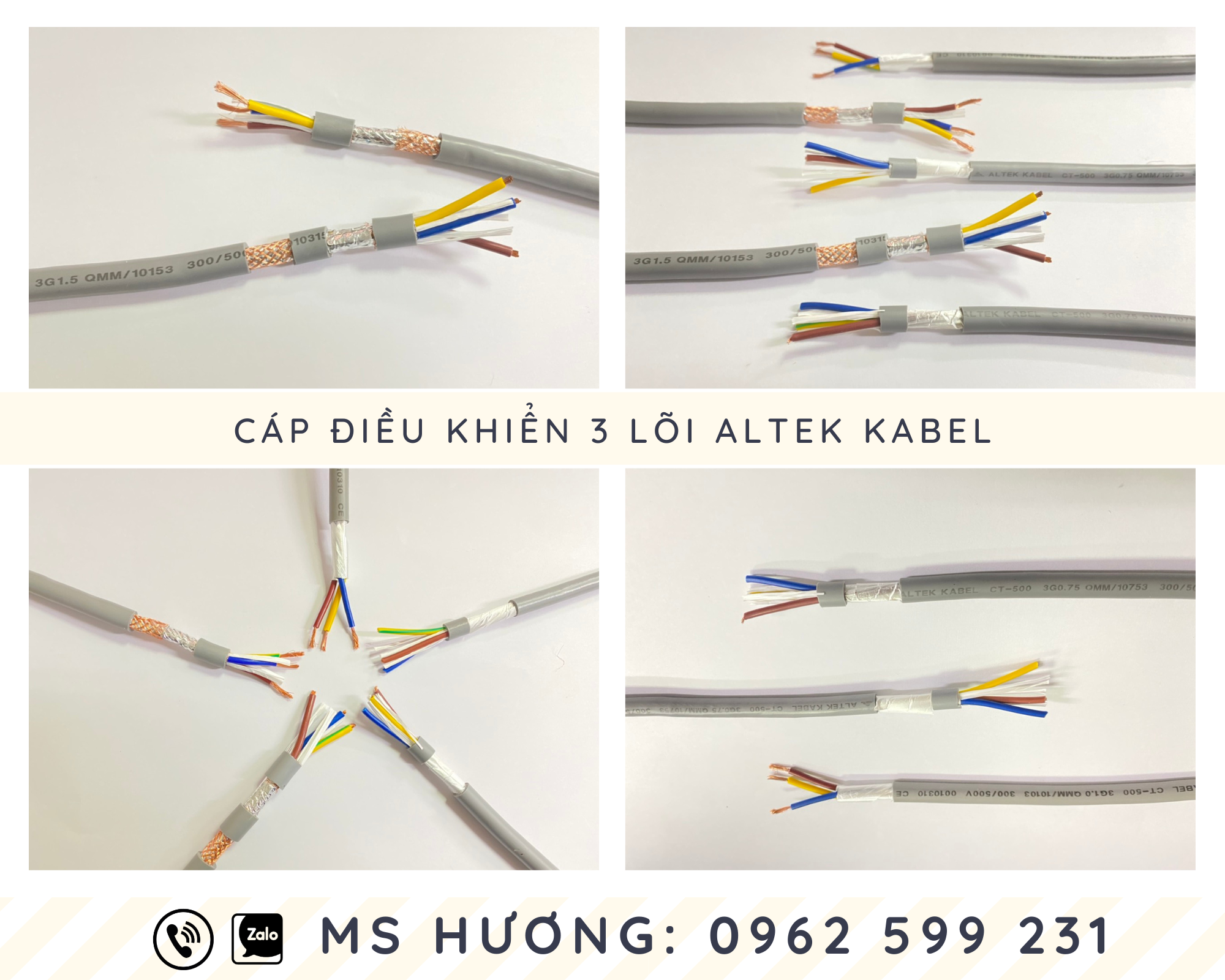 Cáp điều khiển Altek kabel 3 lõi rvv, rvvp giá sỉ