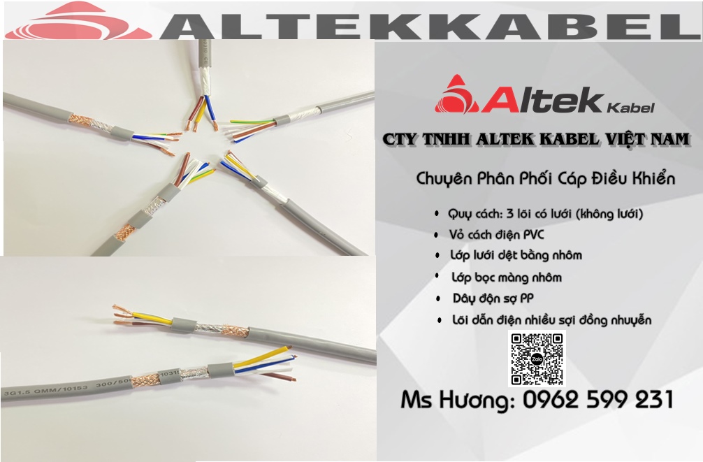 Cáp điều khiển Altek kabel 3 lõi rvv, rvvp giá sỉ