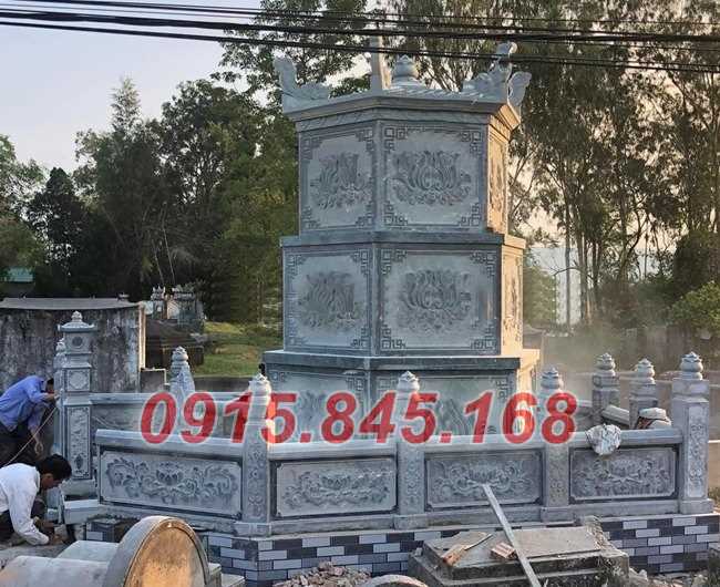 Tháp mộ sư bằng đá tự nhiên nguyên khối đẹp