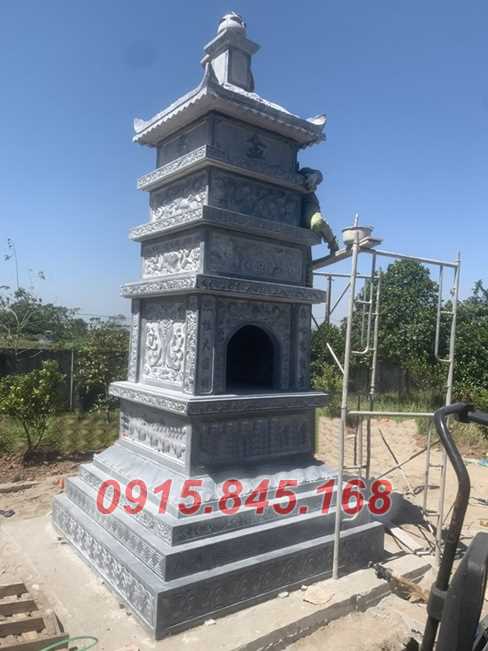 Tháp mộ sư bằng đá tự nhiên nguyên khối đẹp