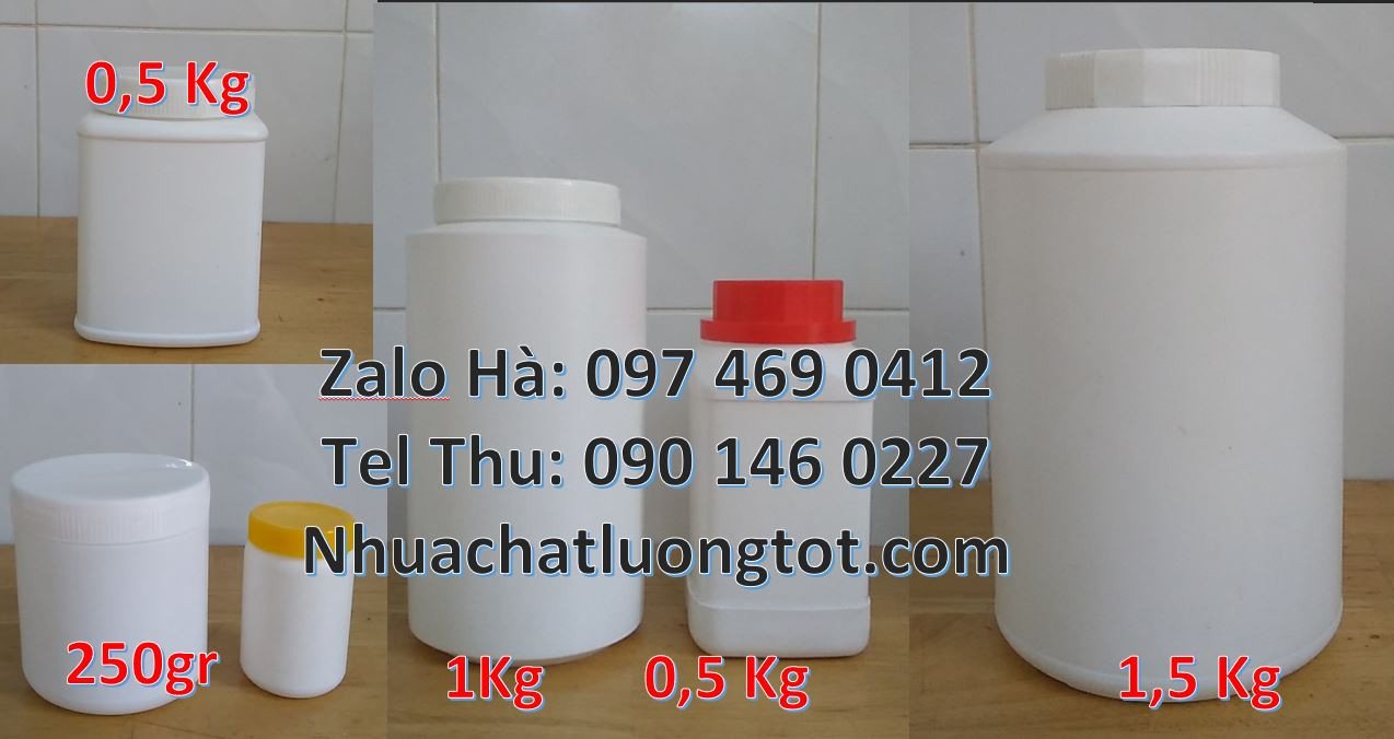 Bán hũ nhựa 0.5kg đựng hóa chất,hũ nhựa đựng thực phẩm chất lượng cao