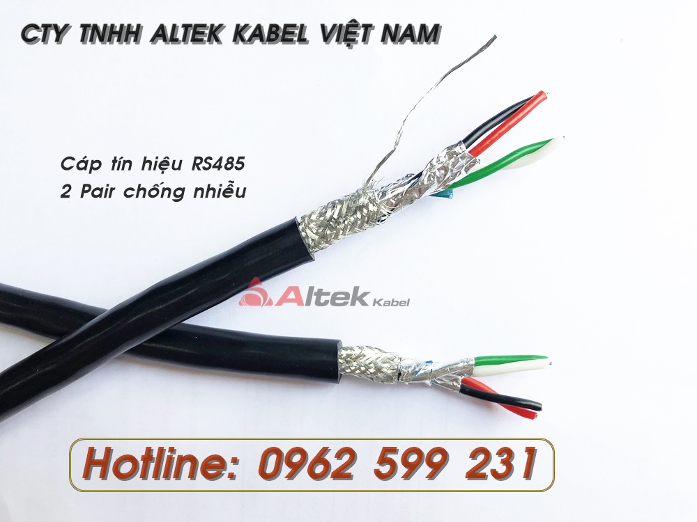 Cáp RS485 Altek kabel, cáp tín hiệu lõi và lưới xi bạc