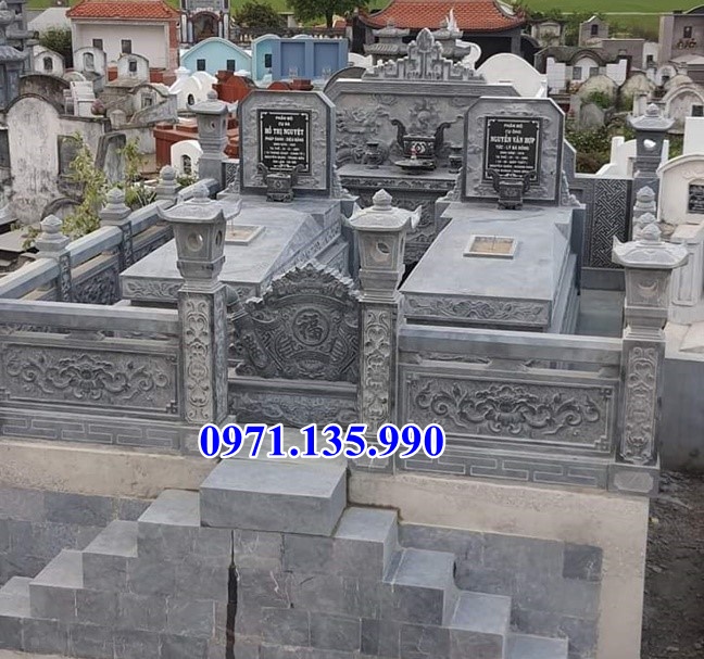 Mộ đá đôi - Mẫu mộ đôi bằng đá đẹp bán tại Nam Định 04