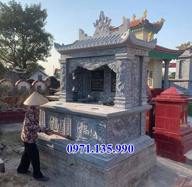 Mộ đá đôi - Mẫu mộ đôi bằng đá đẹp bán tại Nam Định 04