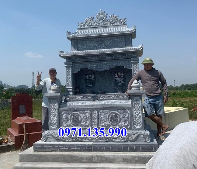 Mộ đá đôi - Mẫu mộ đôi bằng đá đẹp bán tại Nam Định 04