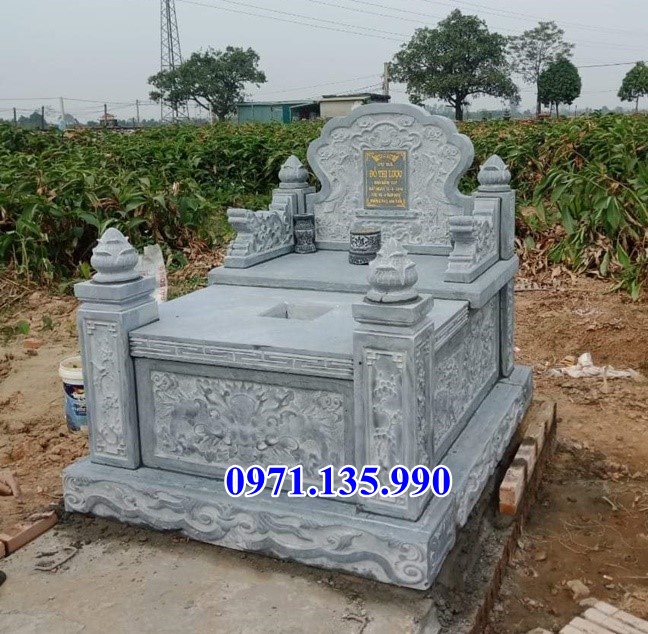 Mộ đá đôi - Mẫu mộ đôi bằng đá đơn giản đẹp bán tại Phú Thọ