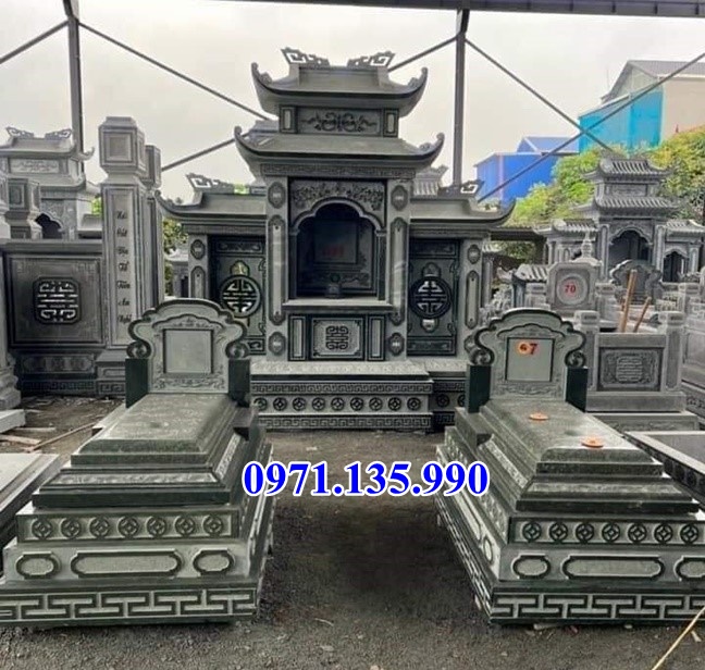 Mộ đá đôi - Mẫu mộ đôi bằng đá đơn giản đẹp bán tại Phú Thọ