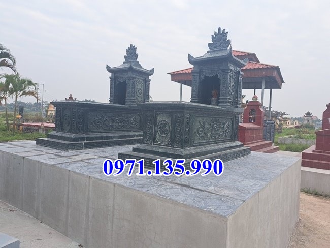 Mộ đá đôi - Mẫu mộ đôi bằng đá đơn giản đẹp bán tại Phú Thọ