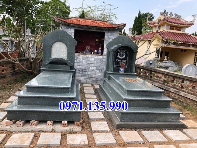 Mộ đá đôi - Mẫu mộ đôi bằng đá đơn giản đẹp bán tại Cà Mau