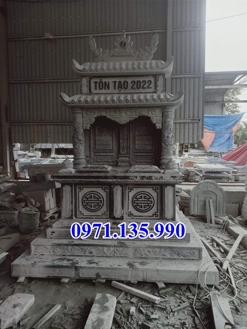 Mộ đá đôi - Mẫu mộ đôi bằng đá đơn giản đẹp bán tại Cà Mau