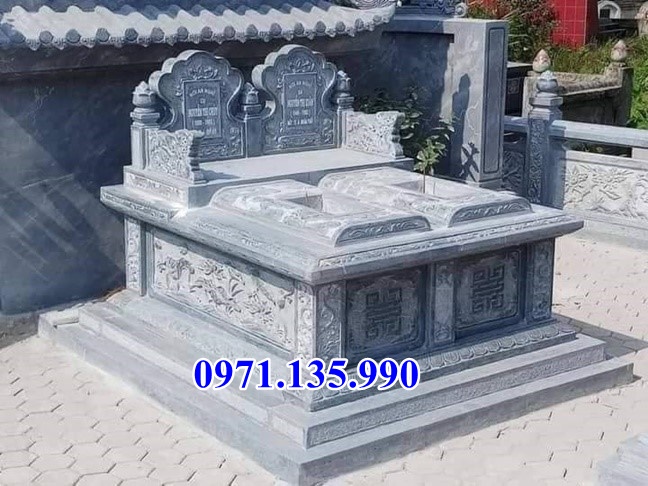 Mộ đá đôi - Mẫu mộ đôi bằng đá đơn giản đẹp bán tại Cà Mau