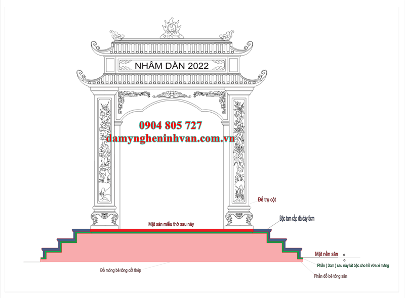 Mẫu miếu thờ âm hồn thờ vong bằng đá.