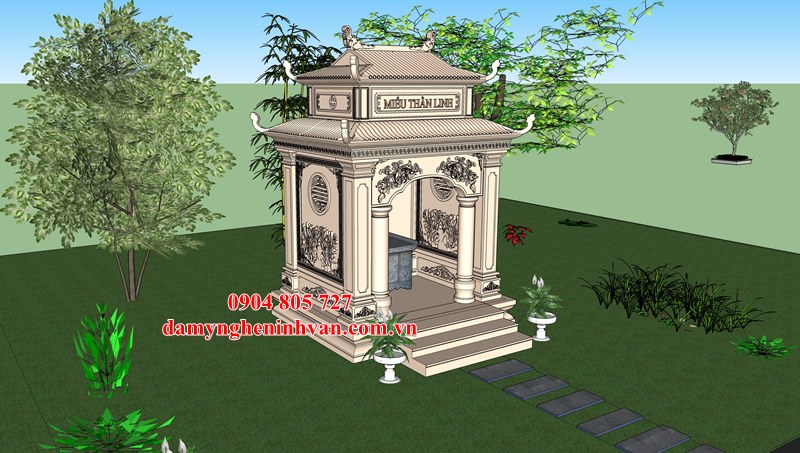 Mẫu miếu thờ âm hồn thờ vong bằng đá.