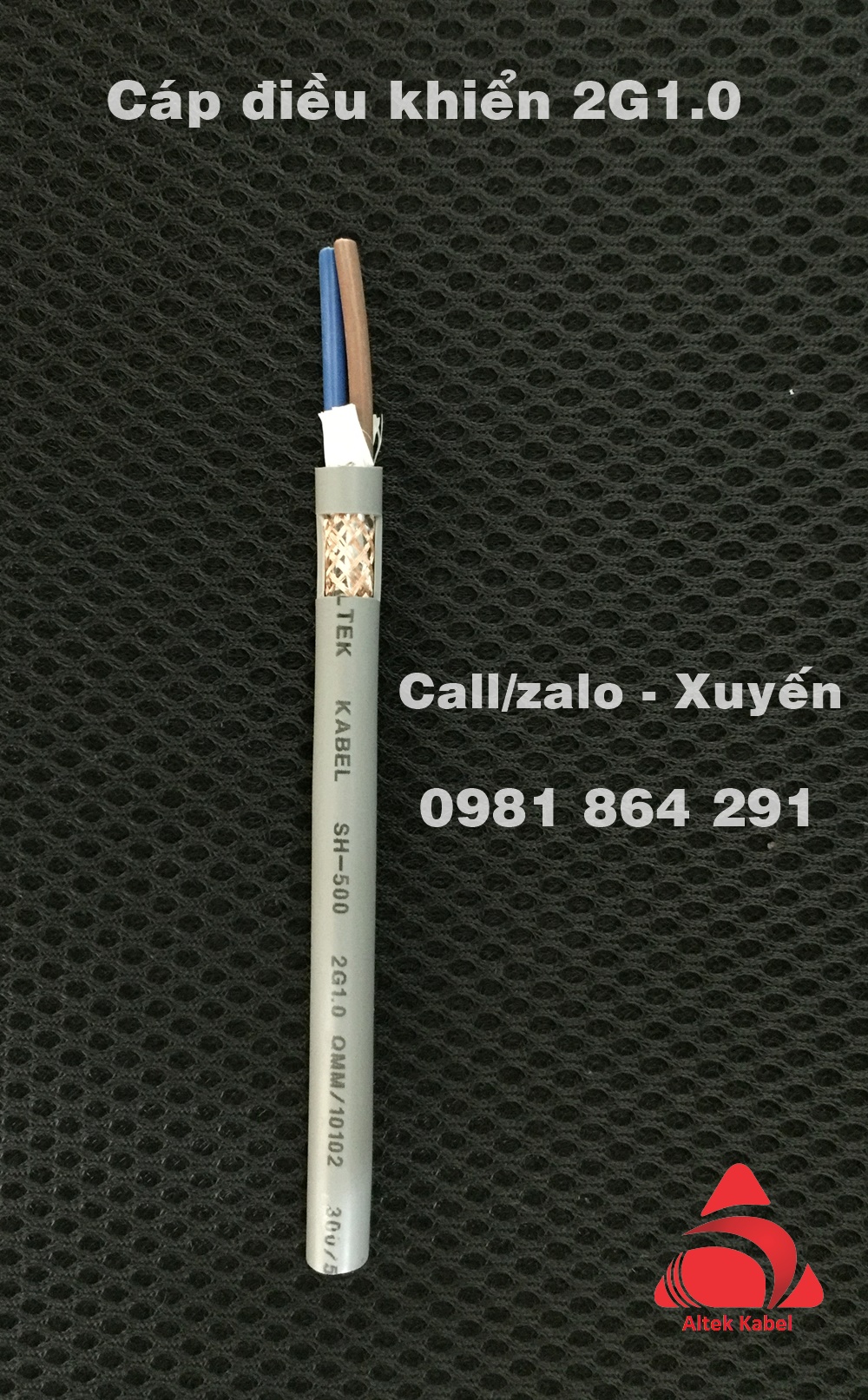Dây cáp tín hiệu điều khiển 2x0.5mm2 lõi đồng mềm hãng Altek Kabel