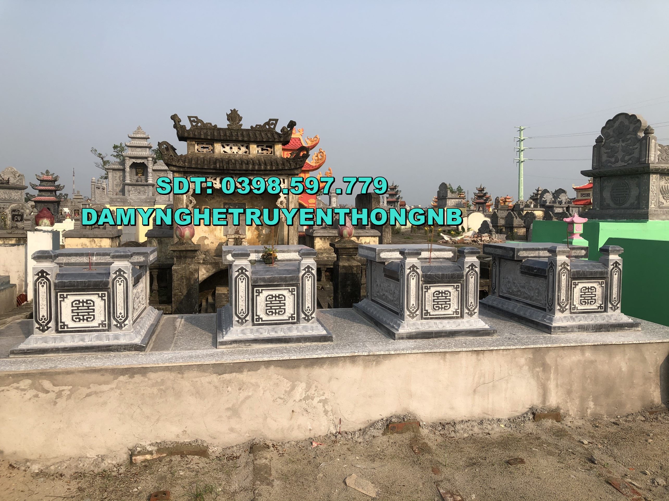 chụp mộ đá nguyên khối đẹp cho ông bà tại gia lam hà nôi
