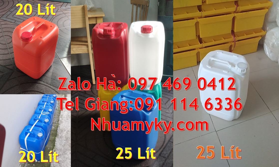 Bán can nhựa lớn 20l đựng hóa chất,can nhựa 25l màu xanh, can nhựa 30l