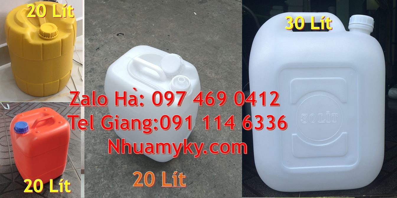Bán can nhựa lớn 20l đựng hóa chất,can nhựa 25l màu xanh, can nhựa 30l