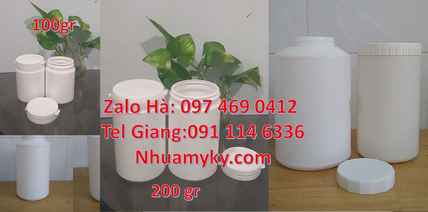 Bán hũ nhựa 200g đựng hóa chất,hũ nhựa hdpe đựng mỹ phẩm giá rẻ hcm