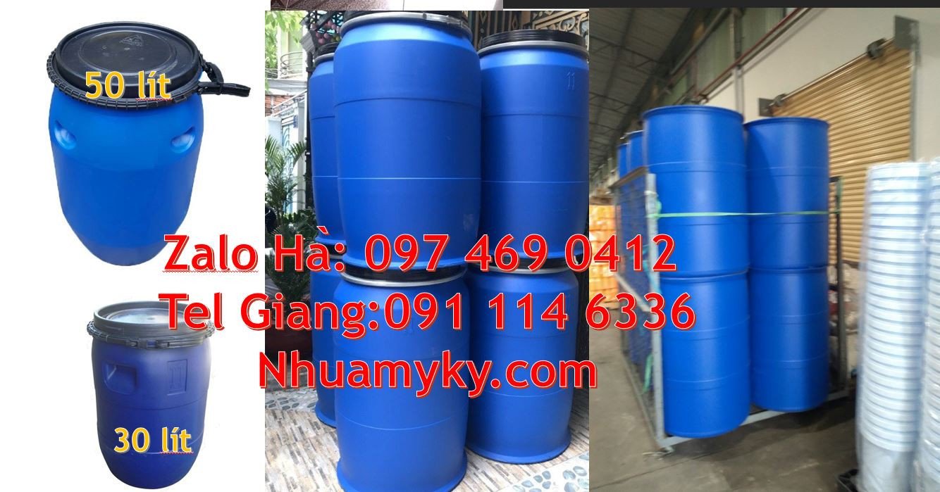 Bán thùng phuy nhựa đựng hóa chất,phuy nhựa màu xanh 220l giá rẻ hcm