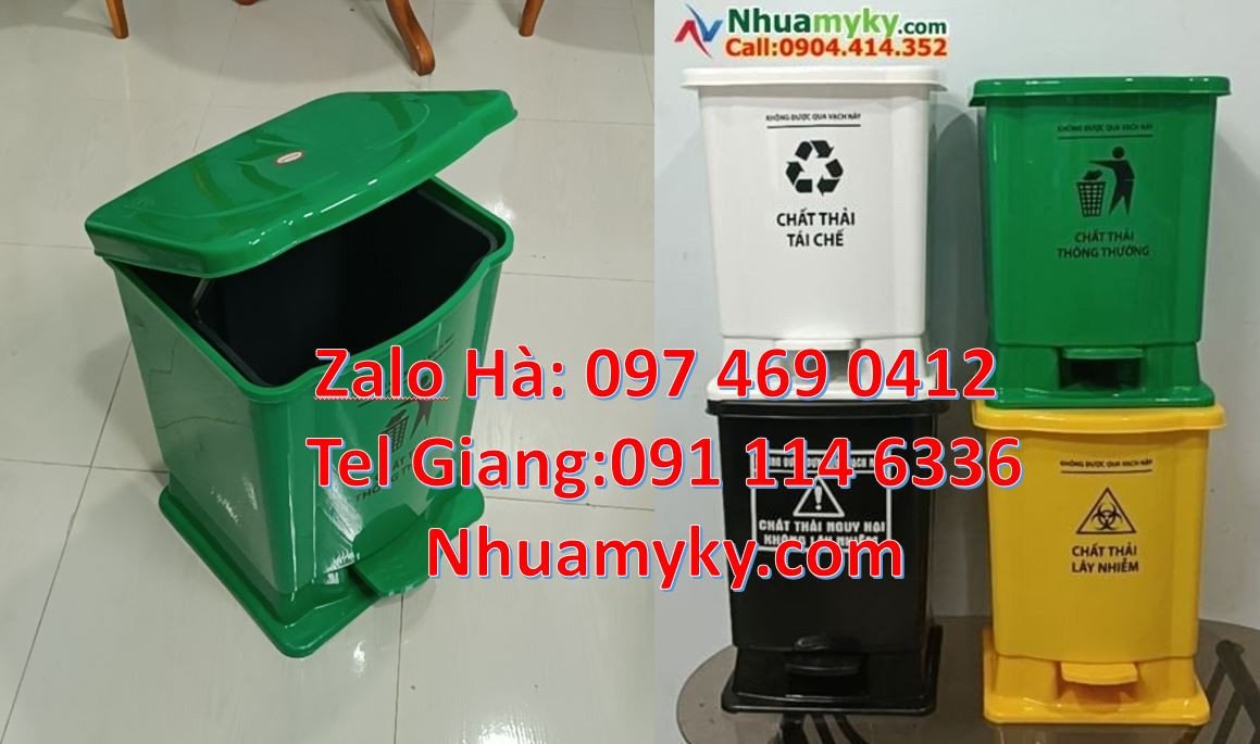 Bán thùng rác y tế cỡ nhỏ 20l,thùng rác y tế có nắp đậy đạp chân giá