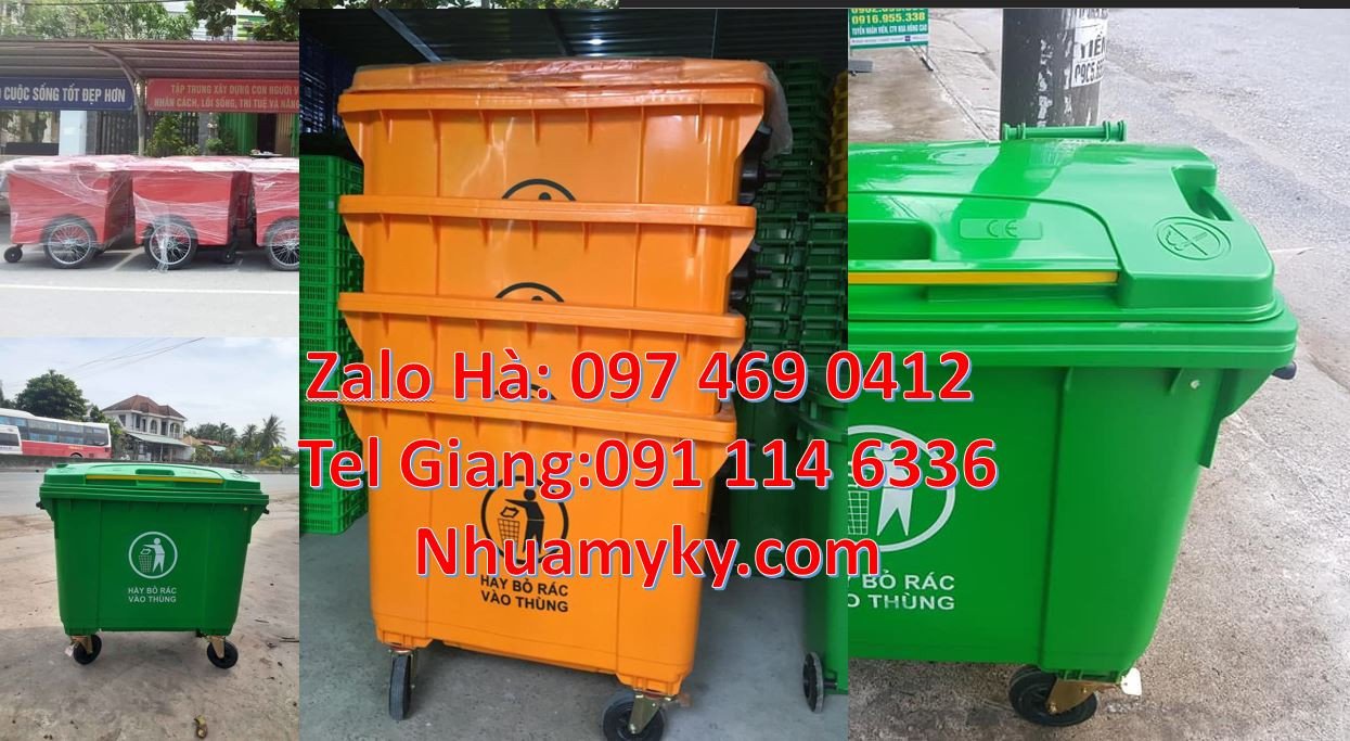 Bán xe thu gom rác cỡ lớn 1000l,xe thu gom rác bánh hơi nắp đậy giá rẻ