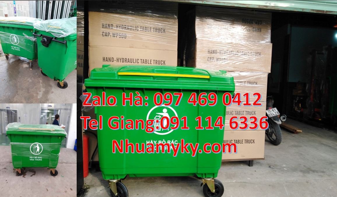 Bán xe thu gom rác cỡ lớn 1000l,xe thu gom rác bánh hơi nắp đậy giá rẻ