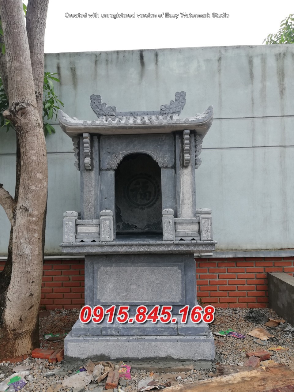 Mẫu 315 cây hương thờ sơn thần bằng đá bán cao bằng củng kỳ đài am