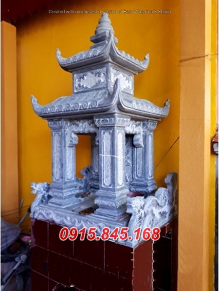 Mẫu 433 cây hương thờ thần linh bằng đá đẹp am miếu củng kỳ đài