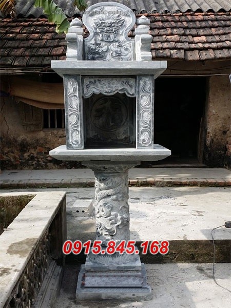 Mẫu 433 cây hương thờ thần linh bằng đá đẹp am miếu củng kỳ đài