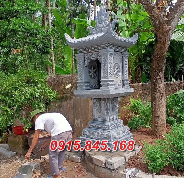 Mẫu 433 cây hương thờ thần linh bằng đá đẹp am miếu củng kỳ đài
