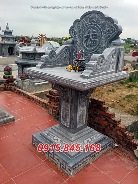 Mẫu 433 cây hương thờ thần linh bằng đá đẹp am miếu củng kỳ đài