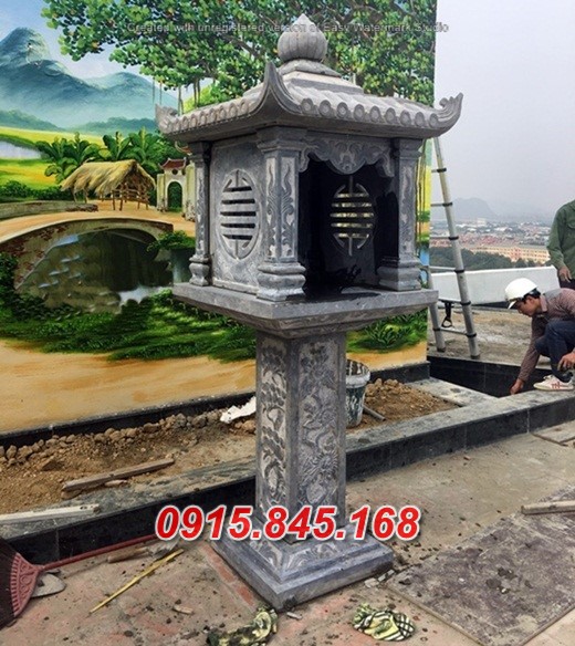Mẫu 433 cây hương thờ thần linh bằng đá đẹp am miếu củng kỳ đài