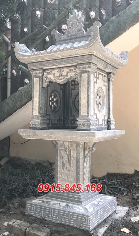 Mẫu 433 cây hương thờ thần linh bằng đá đẹp am miếu củng kỳ đài