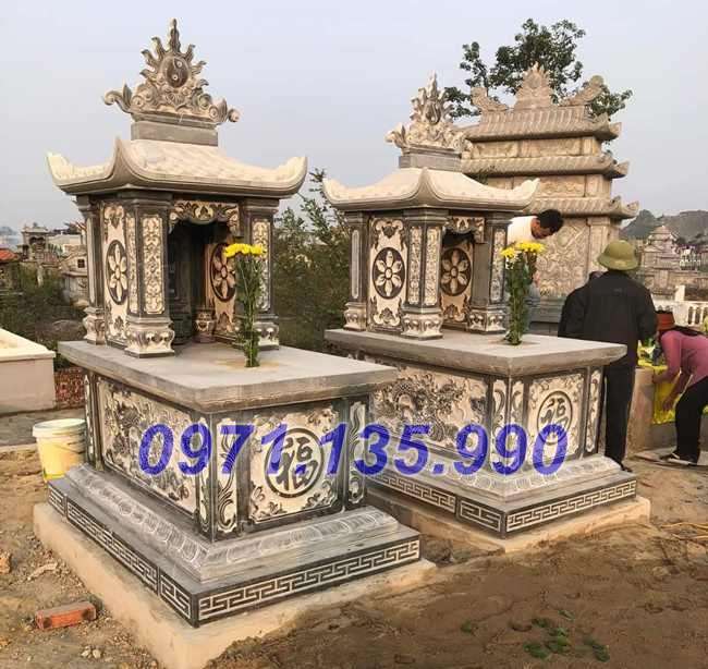 Mộ đá đôi - Mẫu mộ đôi bằng đá tự nhiên đẹp bán tại Bến Tre 74