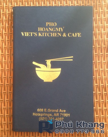 Sản xuất menu, in bìa menu da, cuốn menu cao cấp