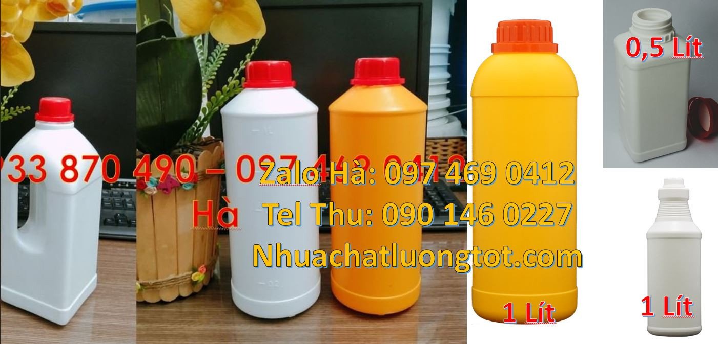 Bán chai nhựa lớn 1l đựng hóa chất,chai nhựa đựng nước uống thực phẩm