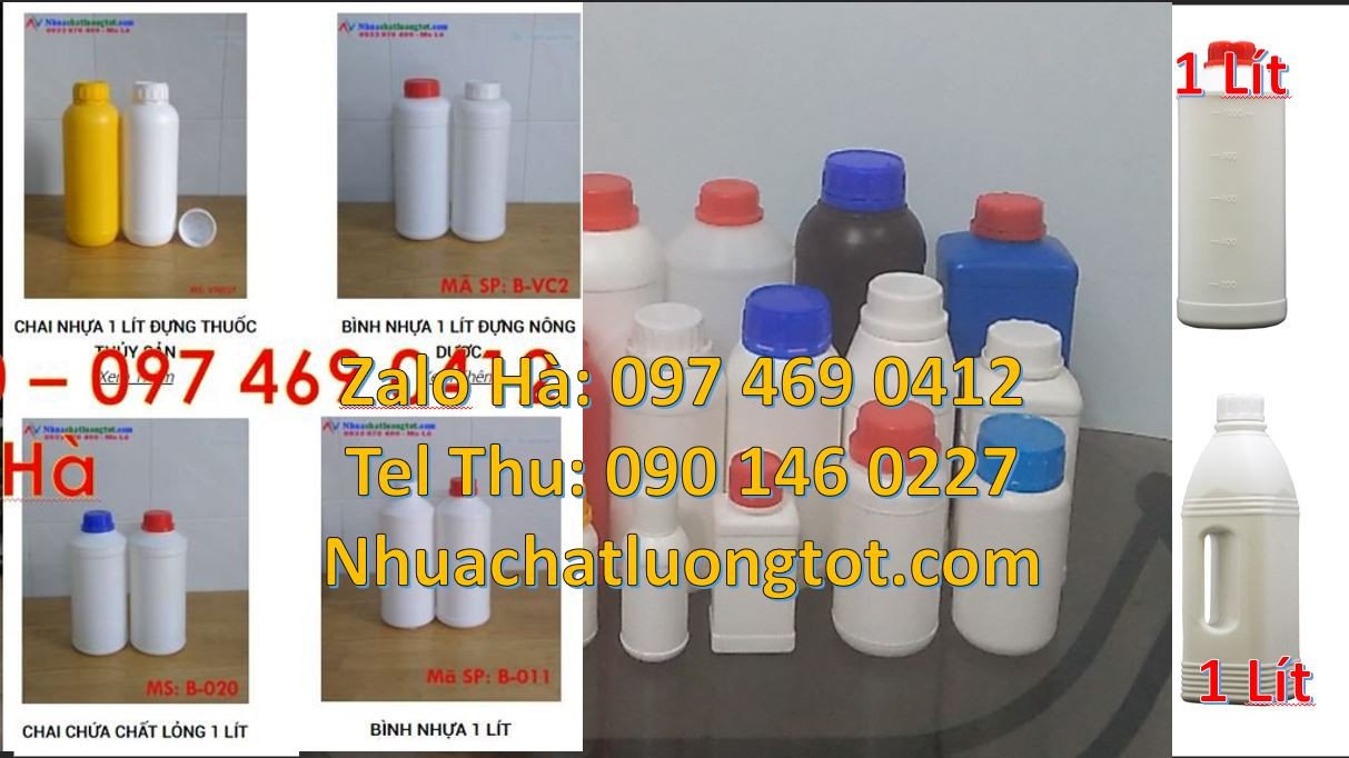 Bán chai nhựa lớn 1l đựng hóa chất,chai nhựa đựng nước uống thực phẩm