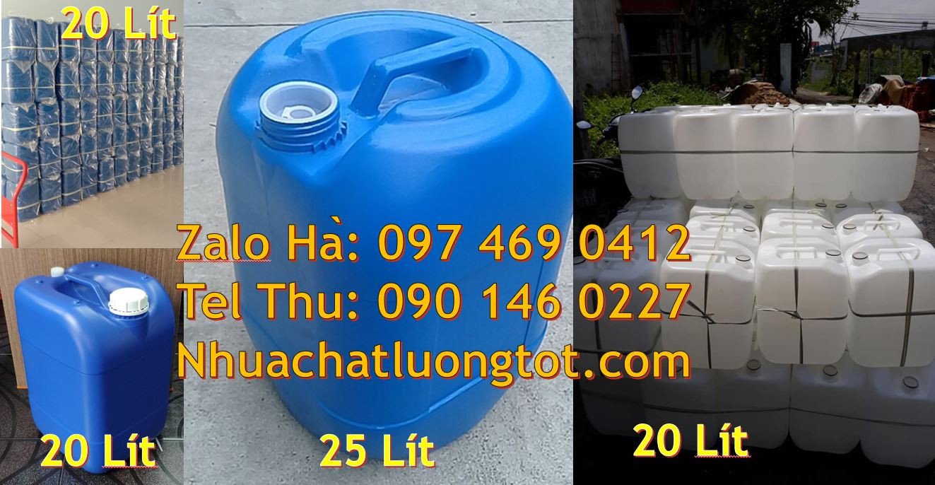 Bán can nhựa hdpe đựng hóa chất,can nhựa 20l đựng mật mía,can nhựa 25l