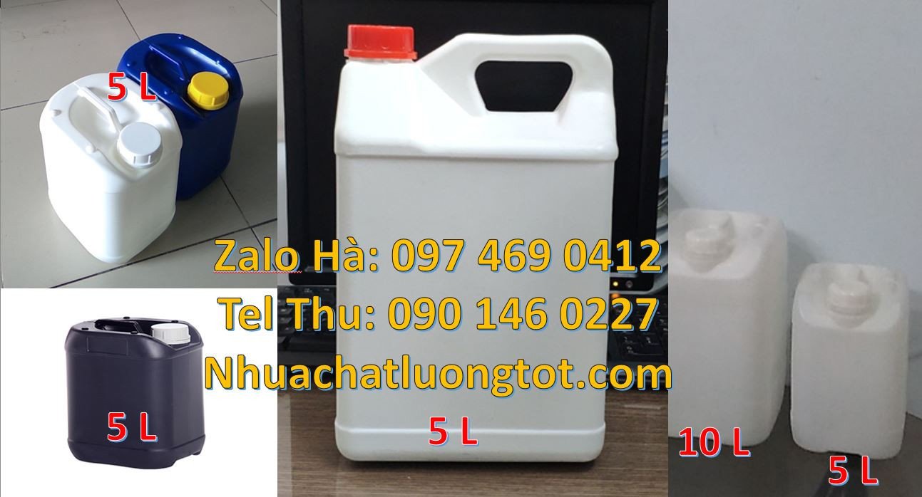 Bán can nhựa nhỏ 5l đựng hóa chất,can nhựa hdpe màu trắng 2l giá rẻ hc