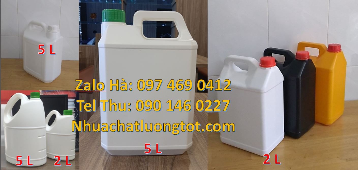 Bán can nhựa nhỏ 5l đựng hóa chất,can nhựa hdpe màu trắng 2l giá rẻ hc