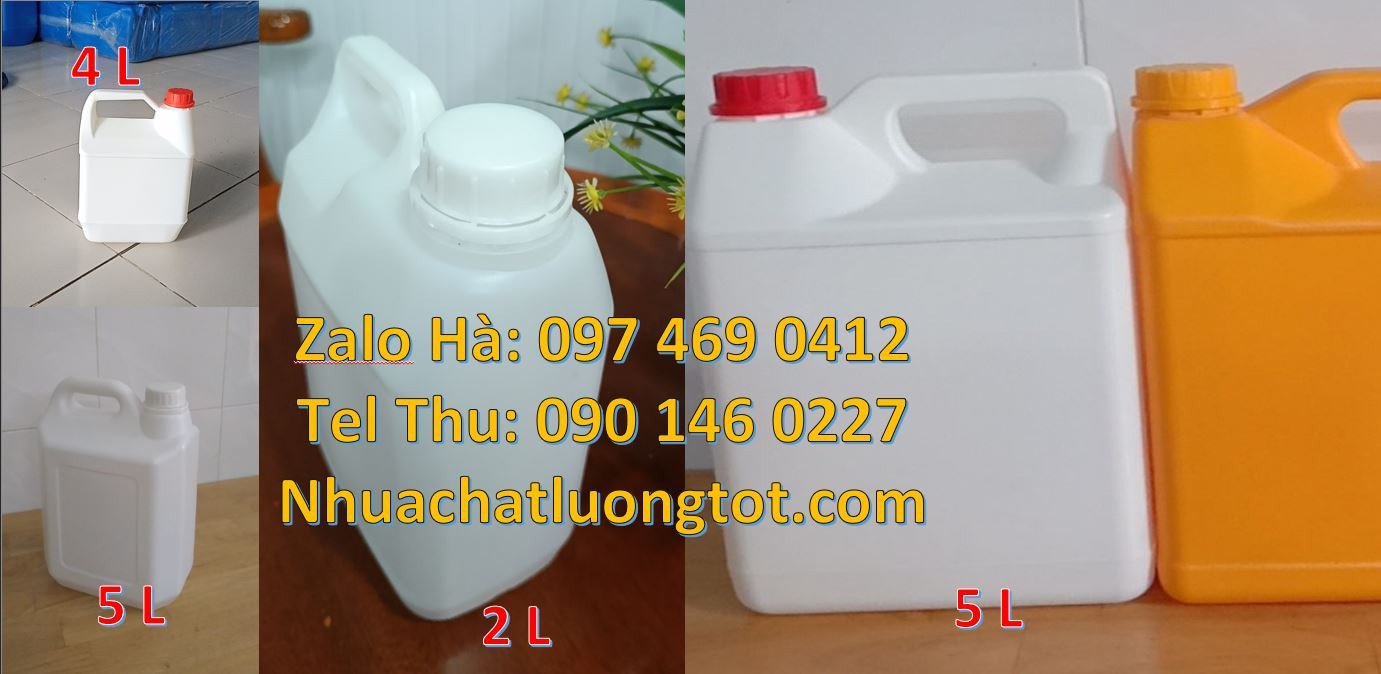 Bán can nhựa nhỏ 5l đựng hóa chất,can nhựa hdpe màu trắng 2l giá rẻ hc