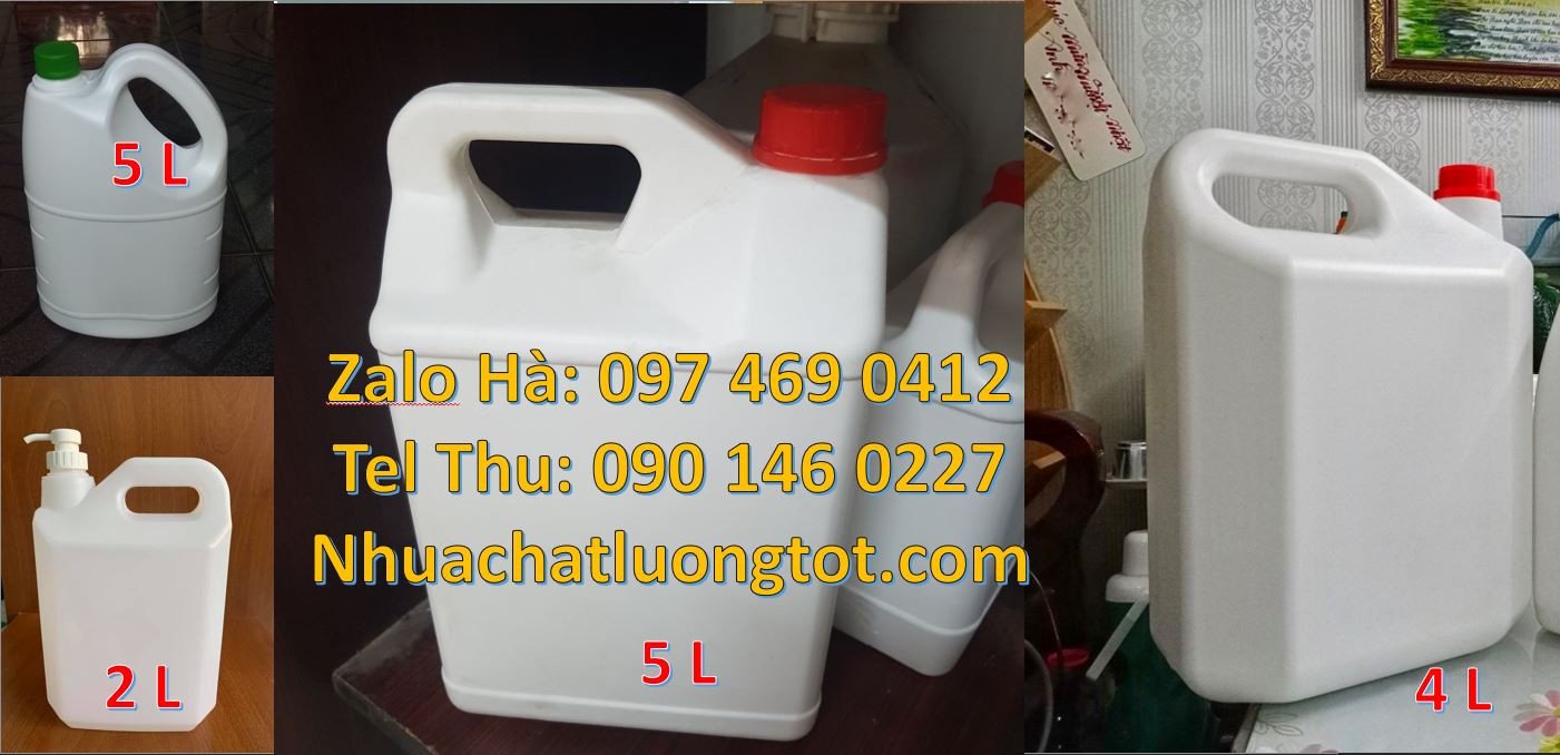 Bán can nhựa nhỏ 5l đựng hóa chất,can nhựa hdpe màu trắng 2l giá rẻ hc