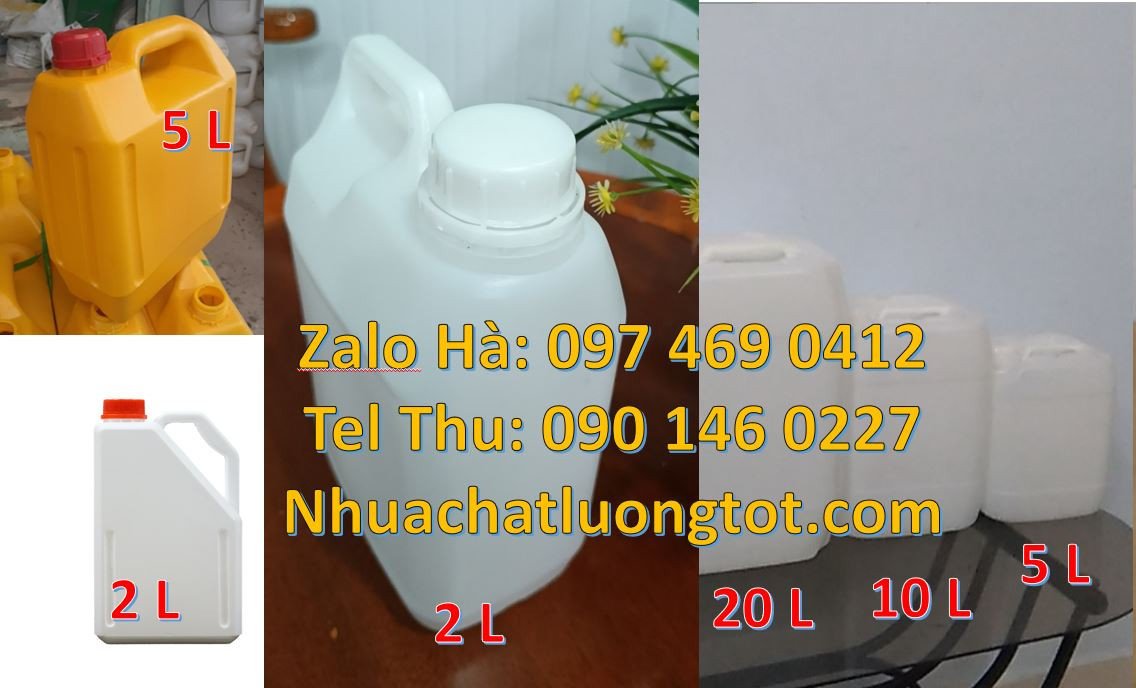 Bán can nhựa nhỏ 5l đựng hóa chất,can nhựa hdpe màu trắng 2l giá rẻ hc