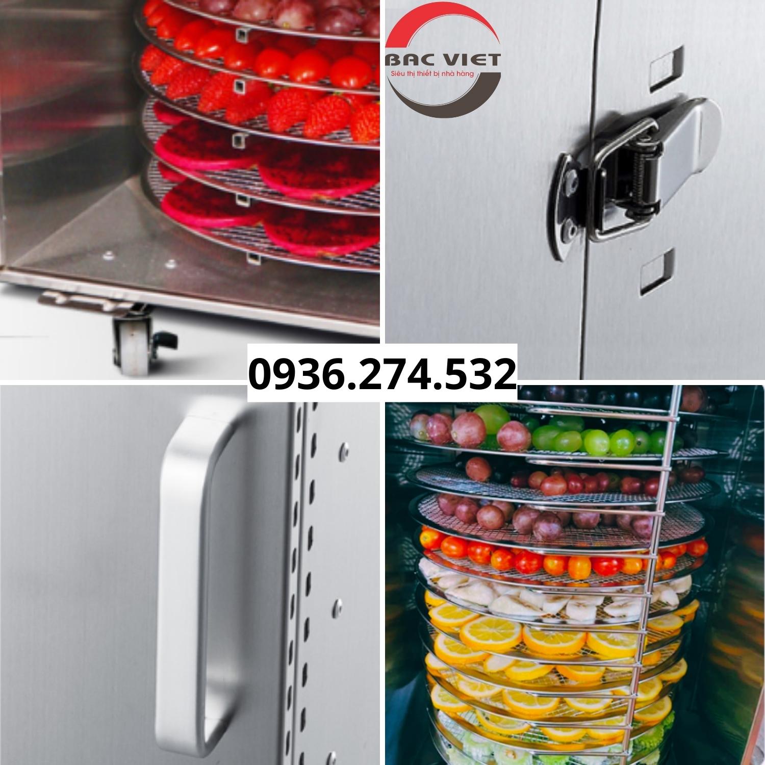 Tủ sấy thực phẩm 16 khay xoay thế hệ mới