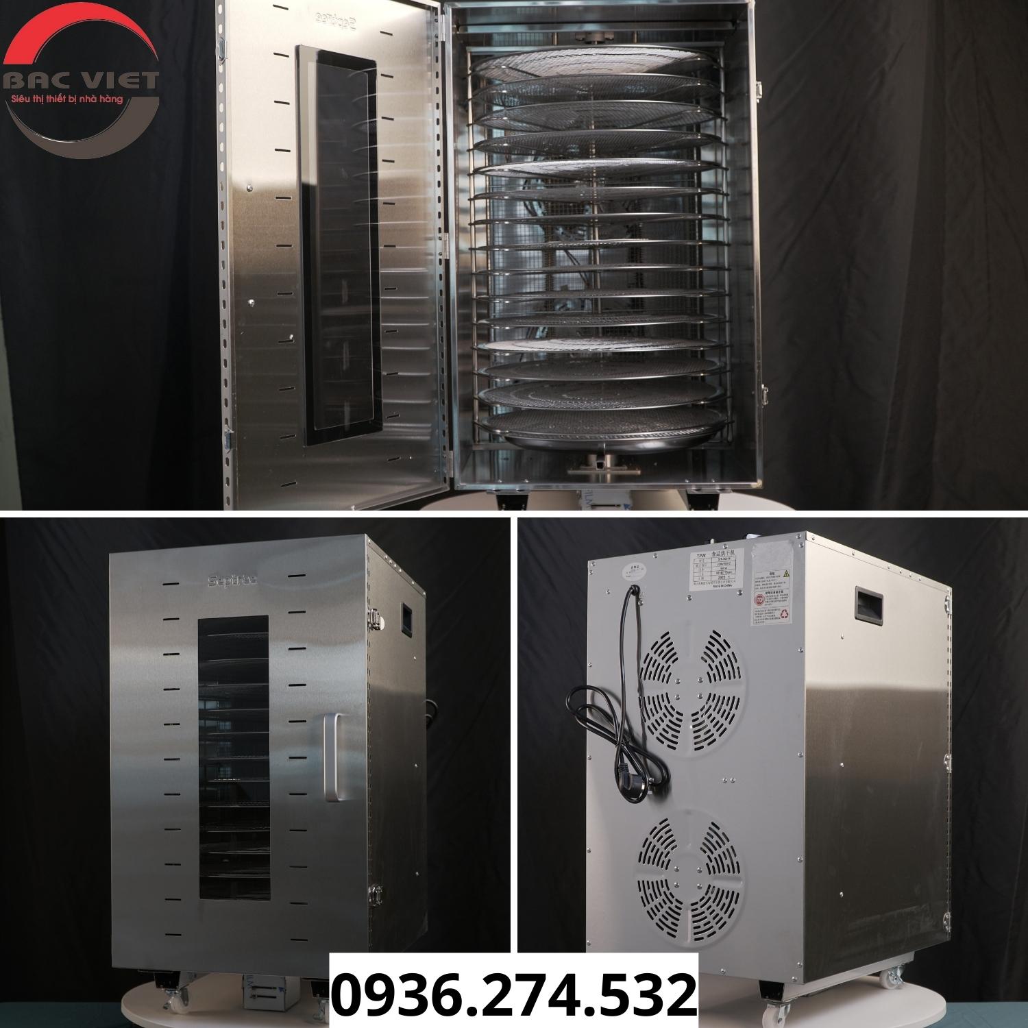Tủ sấy thực phẩm 16 khay xoay thế hệ mới