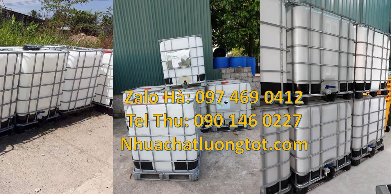 Bán tank nhựa 1000l màu trắng,thùng ibc 1000l có khung thép chắc chắn