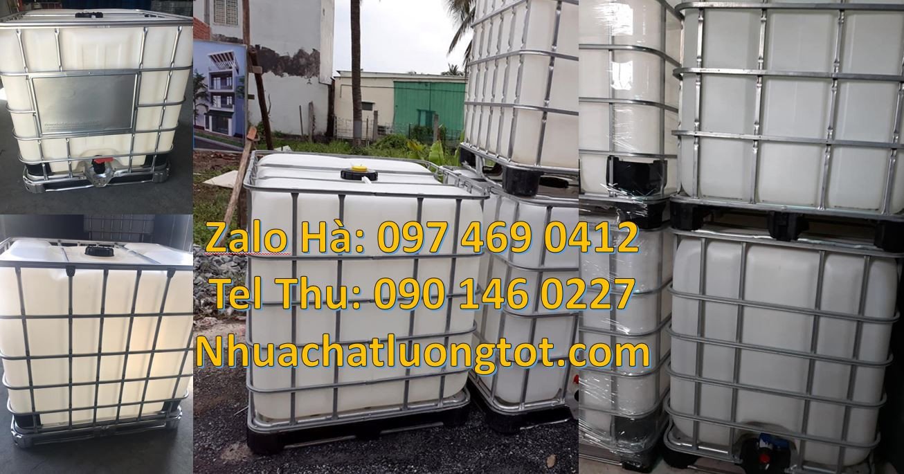 Bán tank nhựa 1000l màu trắng,thùng ibc 1000l có khung thép chắc chắn