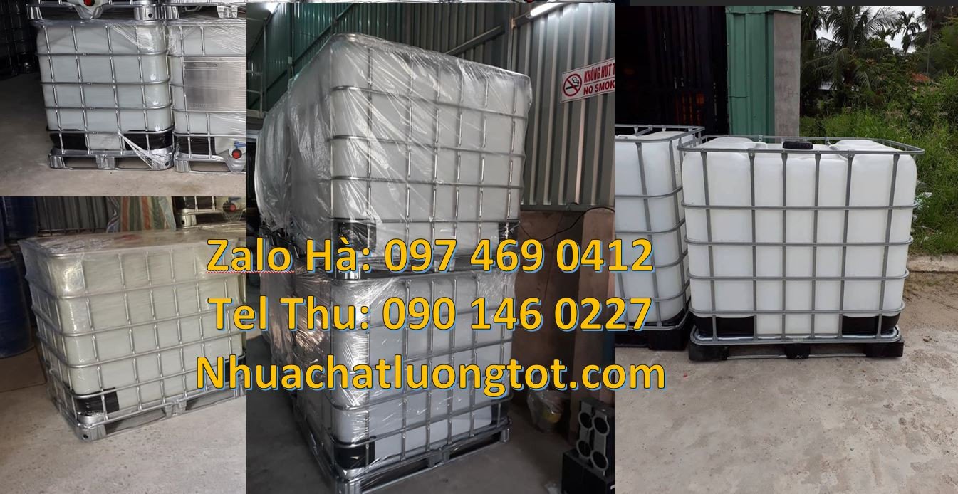 Bán tank nhựa 1000l màu trắng,thùng ibc 1000l có khung thép chắc chắn