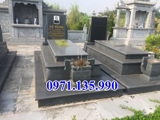 Mộ đá đôi - Mẫu mộ đôi bằng đá đơn giản đẹp bán tại Kon Tum