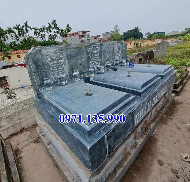 Mộ đá đôi - Mẫu mộ đôi bằng đá đơn giản đẹp bán tại Ninh Thuận